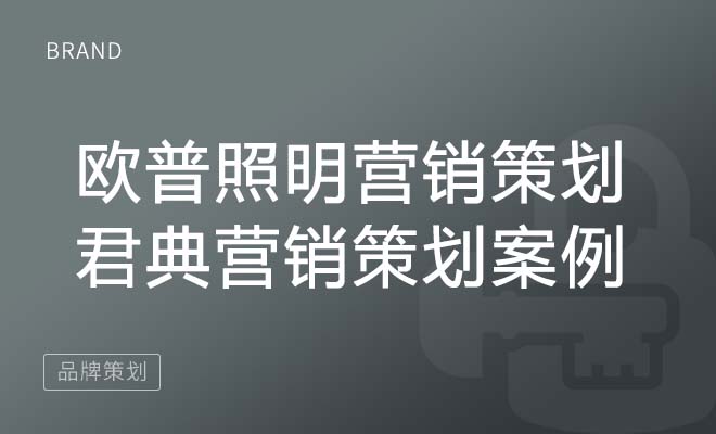 欧普照明营销策划_君典营销策划案例