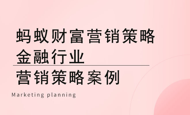 蚂蚁财富营销策略_金融行业营销策略案例