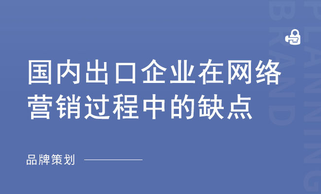 国内出口企业在网络营销过程中的缺点