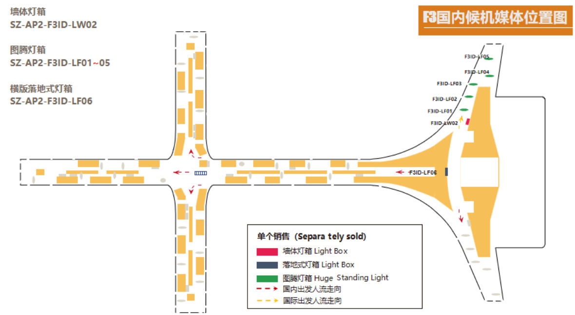 深圳宝安国际机场F3国际候机区墙体灯箱广告LW02