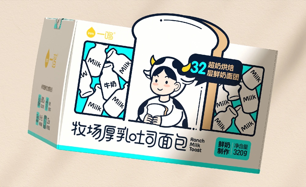 一鸣吐司面包包装设计
