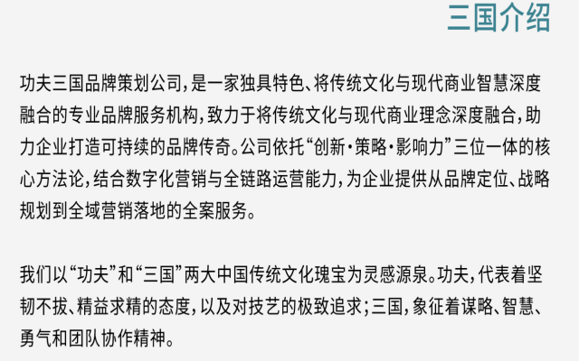 功夫三国品牌策划