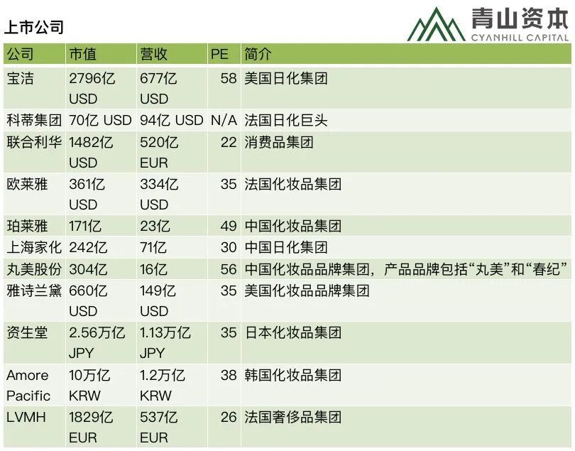 彩妆企业图谱